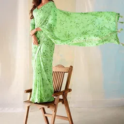 Anouk Rustic Floral Poly Georgette Saree image 2