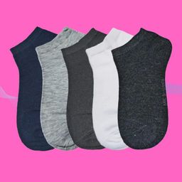 MJE Men Pack Of 5 Anti-Odour Ankle Length Socks-image-90