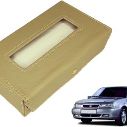 Basic-Beige Tissue Box Leatherette-284 Vehicle Tissue Dispenser-image-96