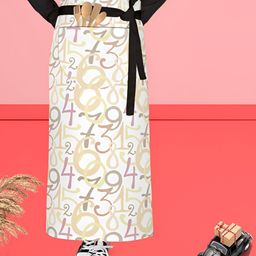 ArtzFolio White & Pink Printed Cotton Waist Apron-image-120