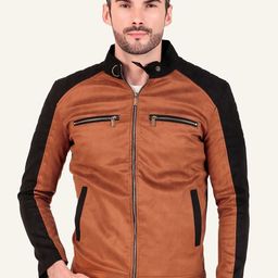 Leather Retail Men Solid Biker Jacket-picture-14