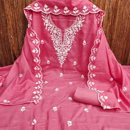 rangtulika ethnics Rangtulika Floral Embroidered Thread work Unstitched Dress Material-picture-35