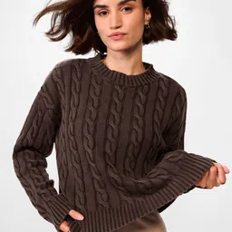 The Souled Store Women Cable Knit Pullover Sweater-image-47