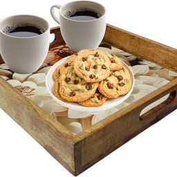 Wooden Serving Tray (12 x 12 ) for Kitchen, Home & Office Tray Serving Set-5