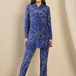 First Resort by Ramola Bachchan Printed Shirt With Trousers Co-Ords-image-75