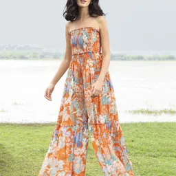 HOUSE OF SOI Off-Shoulder Printed Basic Jumpsuit-45