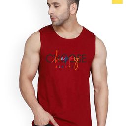 SLOWLORIS Pack Of 2 Printed Combed Cotton Gym Vests VSL26 CMB(CHS MAROON)(GYM YELLOW)-image-88