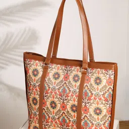 Anouk Floral Printed PU Shopper Tote Bag-28