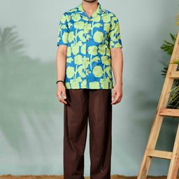 Shortscape Men Standard Regular Fit Cuban Collar Floral Printed Casual Shirt-image-71