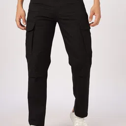 NEVER NEUD Men Mid-Rise Relaxed Fit Cargos Trousers-image-24