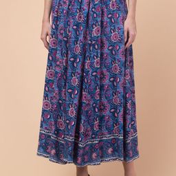 Hive91 Floral Printed Flared Maxi Skirt-picture-10