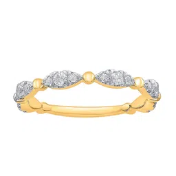Nipura 925 Sterling Silver Gold-Plated CZ Studded Wave Stackable Finger Ring image 3