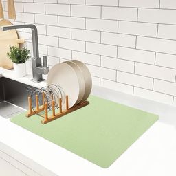Kuber Industries Green Non Slip Dish Drying Mats-56