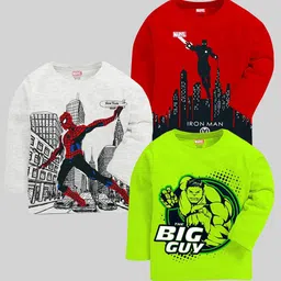 Marvel by Miss and Chief Boys 3 Avengers Printed Extended Sleeves T-shirt-image-60