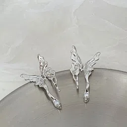 Krelin Silver-Plated Pearls Beaded Animal Shaped Studs-image-50