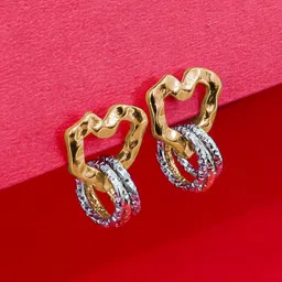 VAGHBHATT Heart Shaped Studs Earrings-17