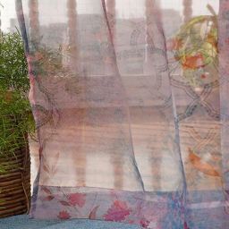 zeba Multicolor Floral Polyester 8 Ft Sheer Rod Pocket Door Curtain-picture-47