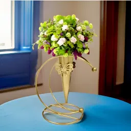 new moon vase , iron moon vase new base round 7.5 inch vase Iron Vase-26