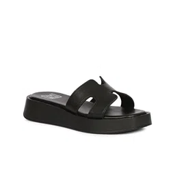 Viviblu Solid Leather Platform Sandals-14