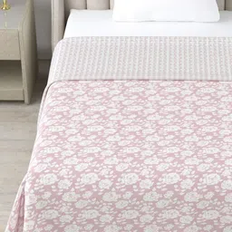 tundwal's Pink & White Floral AC Room 210 GSM Double Bed Dohar-picture-24