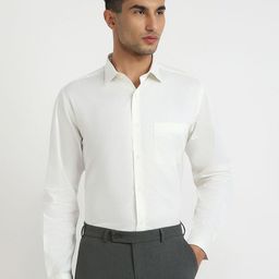 Park Avenue Men Textured Spread Collar Cotton Formal Shirt-image-27