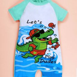 KiddoPanti Boys Printed Round Neck Legsuit-52