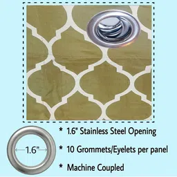 Trance Home Linen Green & White Set of 2 Geometric Window image 3