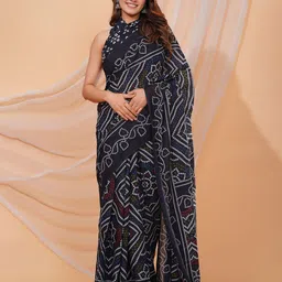 Shivanya Handicrafts Floral Pure Cotton Block Print Saree-image-60