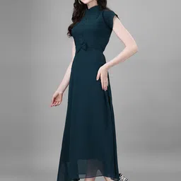 Jash Creation Applique Georgette Fit & Flare Maxi Dress image 2