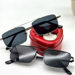 DEXENT COLLECTION Unisex Black Lens & Silver-Toned Square Sunglasses & UV Protected Lens-picture-41