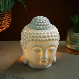 TAYHAA White Zen Gradient Buddha HeadCeramic Aroma OilDiffusers-image-57