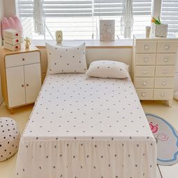 JC HOME White Graphic 140 TC Fitted Double King Bedsheet Set 1.80 m x 2 m-picture-34