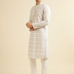 Manyavar Men Embroidered Regular Sequinned Kurta with Pyjamas image 3