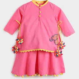 Somersault Girls Round Neck Cotton A-Line Dress-picture-25