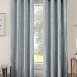 Aura Grey 2 Pieces Geometric Printed Door Curtain-image-99