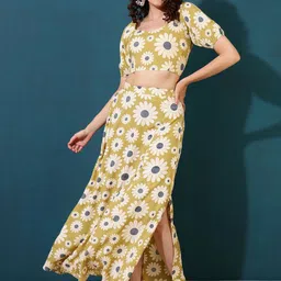 DAEVISH Printed Top With Skirt Co-Ords-picture-45