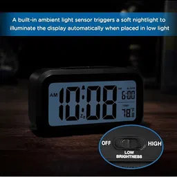 basics IND Black Contemporary Table Clock image 2