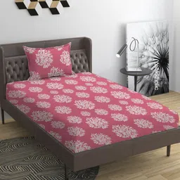 YaAkholic Pink And White Printed Microfiber 210 TC Single Bedsheet Set - 2.23 m x 1.45 m-image-96