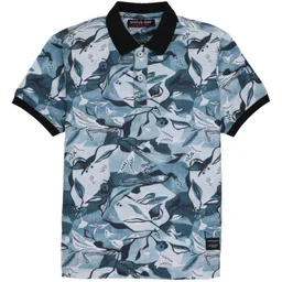 Status Quo Boys Printed Polo Collar Tropical Pockets T-shirt-image-11