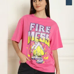 Metronaut Women Typography 2 Printed Drop-Shoulder Sleeves T-shirt-picture-37