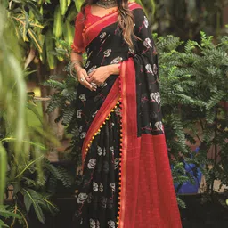 KALINI Floral Printed Zari Border Saree-picture-33