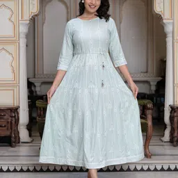 Juniper Ethnic Motifs Print Liva Empire Maxi Dress-image-54