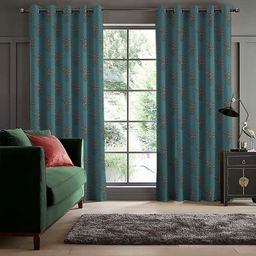 Myntra Elegant Homes Teal Set of 2 Black Out Long Door Curtain-picture-24