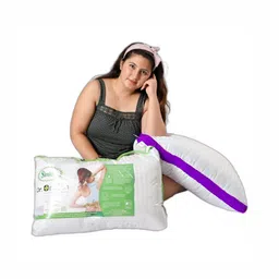 Siroki Bond Purple & White Polyester Breathable Rectangular Sleep Pillow image 5