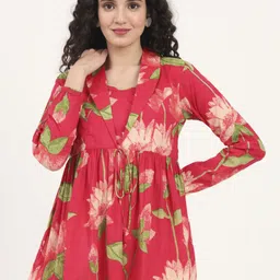 CORSICA Women Floral Printed Gathered or Pleated Cotton Peplum Top-picture-0