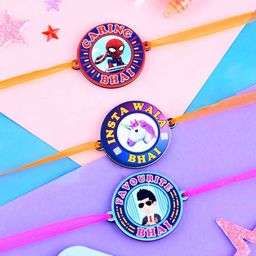 CraftVatika Kids Set of 3 Magnet with Rakhi Gift Combo Set-image-94