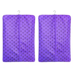prettykrafts Purple & Black 2 Pieces Printed Reusable  Coat Cover Organisers-33