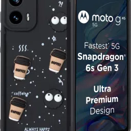 Back Cover for Motorola Moto G45 5G, 3D Cartoon Coffee Emoji Designer | Shockproof & Stylish-image-19