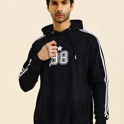 Mast & Harbour Men Striped Hooded Sweatshirt-picture-5