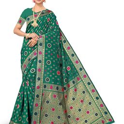 Maroosh Floral Zari Silk Banarasi Saree-image-76